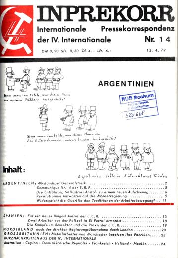 Umschlag, Inprekorr Nr. 14