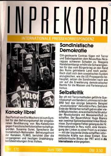 Umschlag, Inprekorr Nr. 170