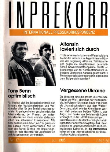 Umschlag, Inprekorr Nr. 171