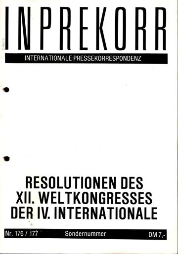 Umschlag, Inprekorr Nr. 176/77