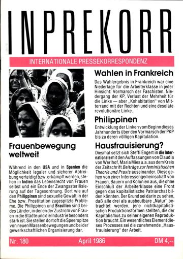 Umschlag, Inprekorr Nr. 180