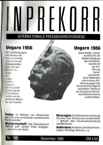 Umschlag, Inprekorr Nr. 188