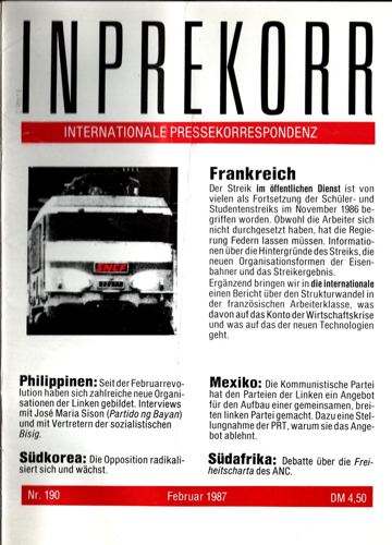 Umschlag, Inprekorr Nr. 190