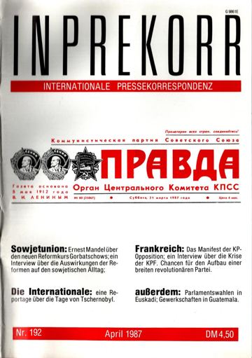 Umschlag, Inprekorr Nr. 192