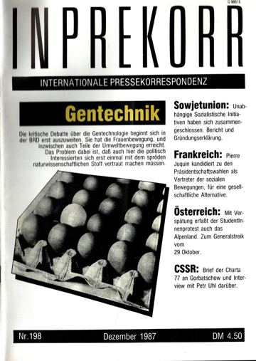 Umschlag, Inprekorr Nr. 198