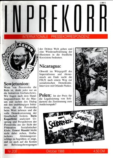 Umschlag, Inprekorr Nr. 208