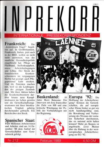 Umschlag, Inprekorr Nr. 212