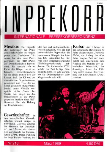 Umschlag, Inprekorr Nr. 213