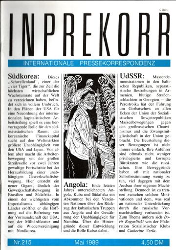 Umschlag, Inprekorr Nr. 215