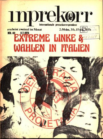 Umschlag, Inprekorr Nr. 62