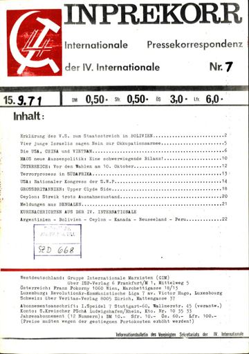 Umschlag, Inprekorr Nr. 7