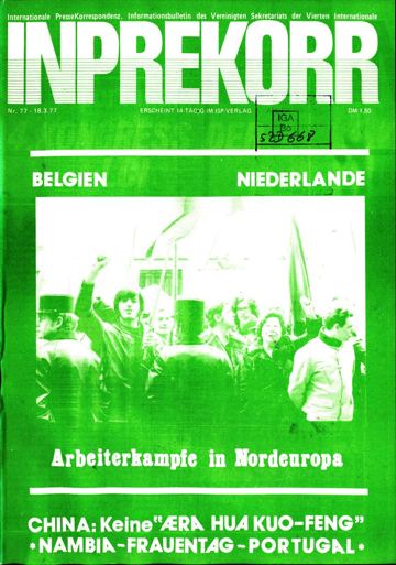 Umschlag, Inprekorr Nr. 77